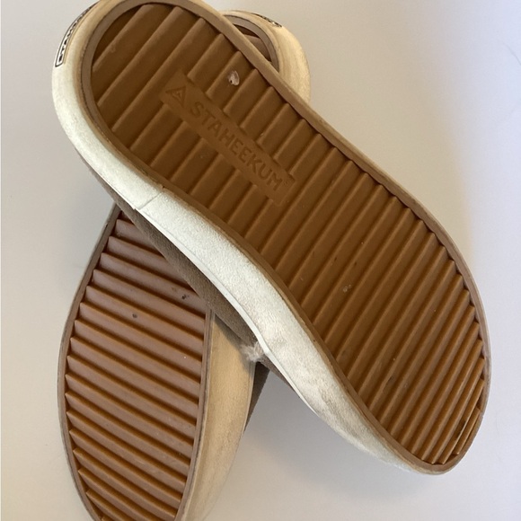 Staheekum Women's Camp Mule Sneaker Genuine Leather Fur Suede Slip On STONE-SZ 8 - Picture 2 of 4